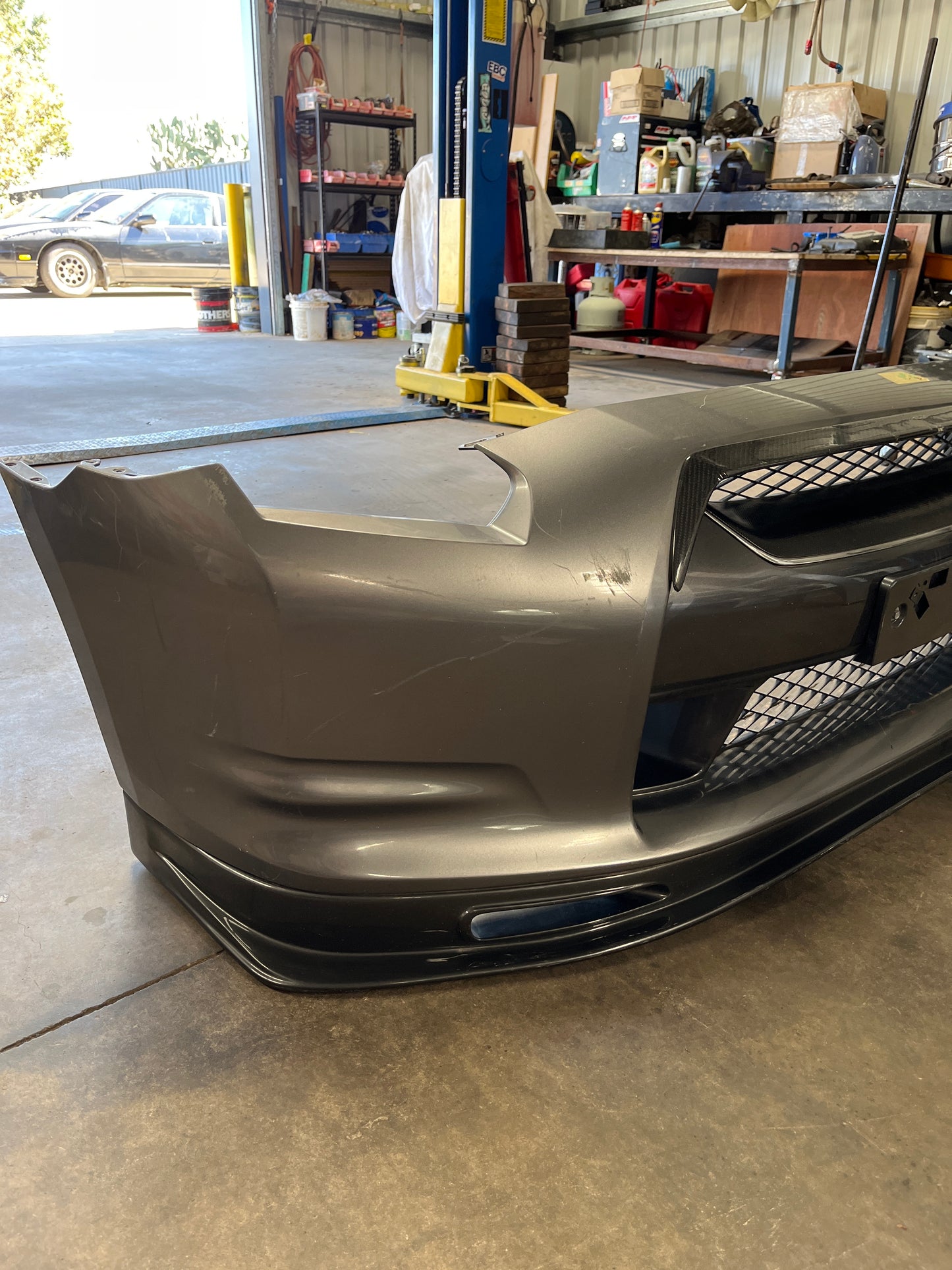 Standard R35 GTR OEM, Genuine Stock Front Bar With MCR Carbon Fibre Lip