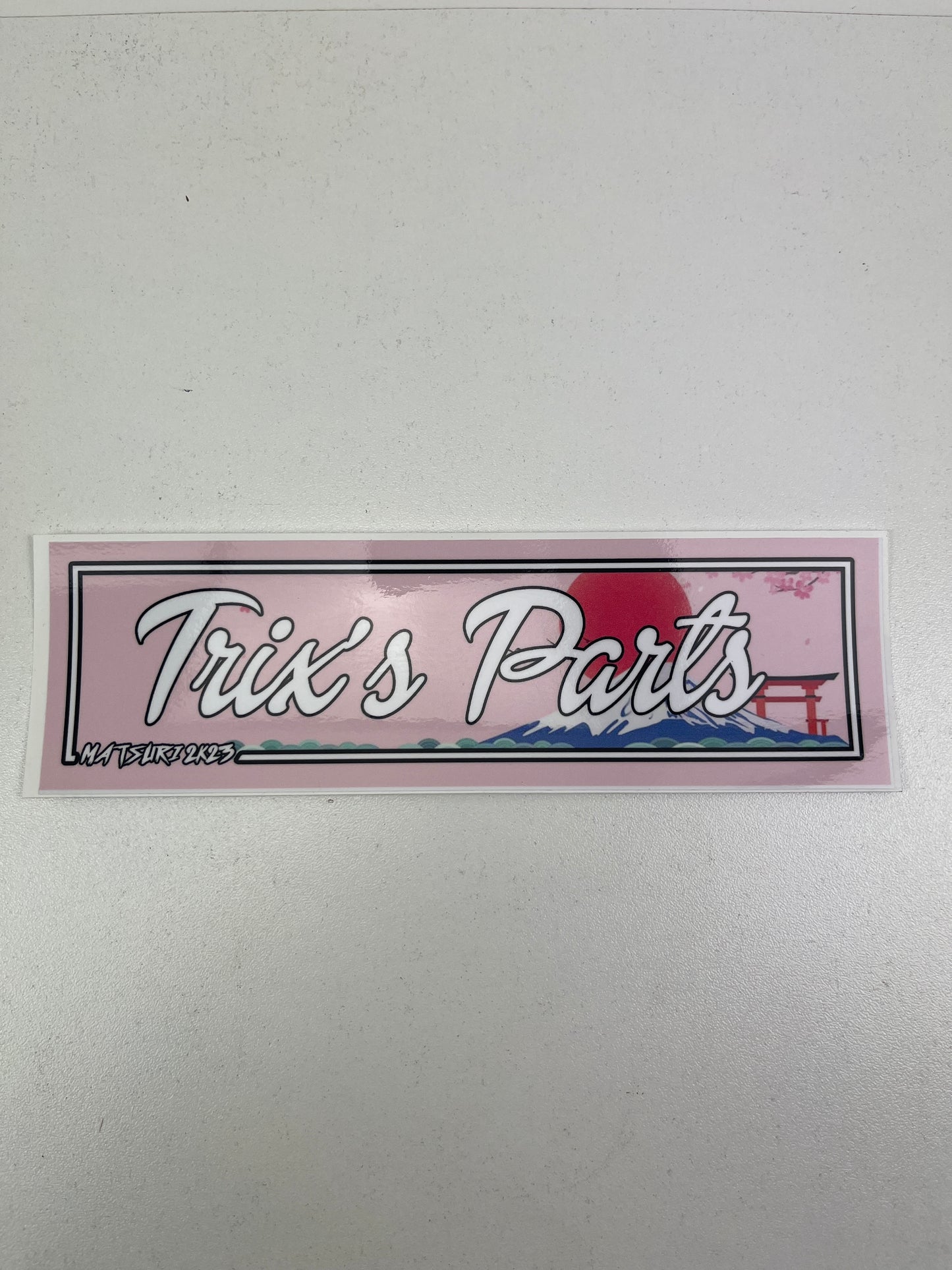 Trix's Parts "Matsuri 2K23" Sticker Rectangle. Size 19.5cm x 5.5cm