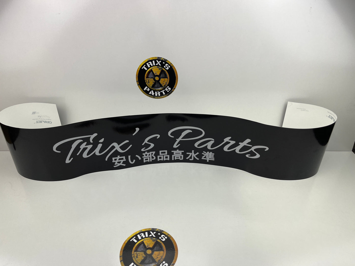 Trix's Parts Window Banner Sticker 1.3m x 17cm