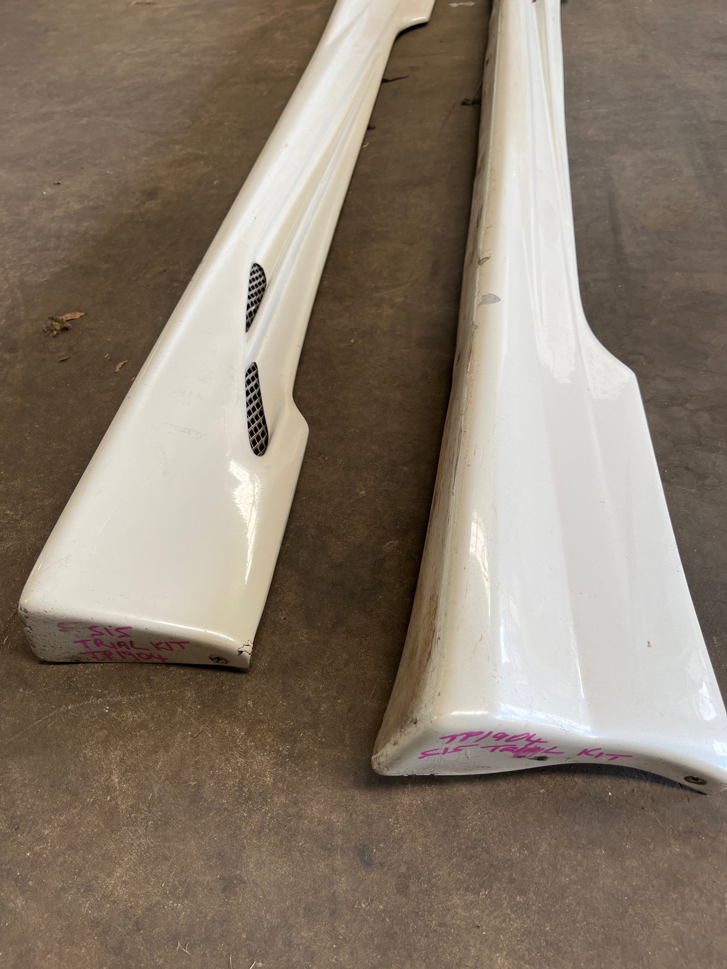 Aftermarket S15 Fibreglass TRIAL Side Skirts Pair With Mounting Brackets