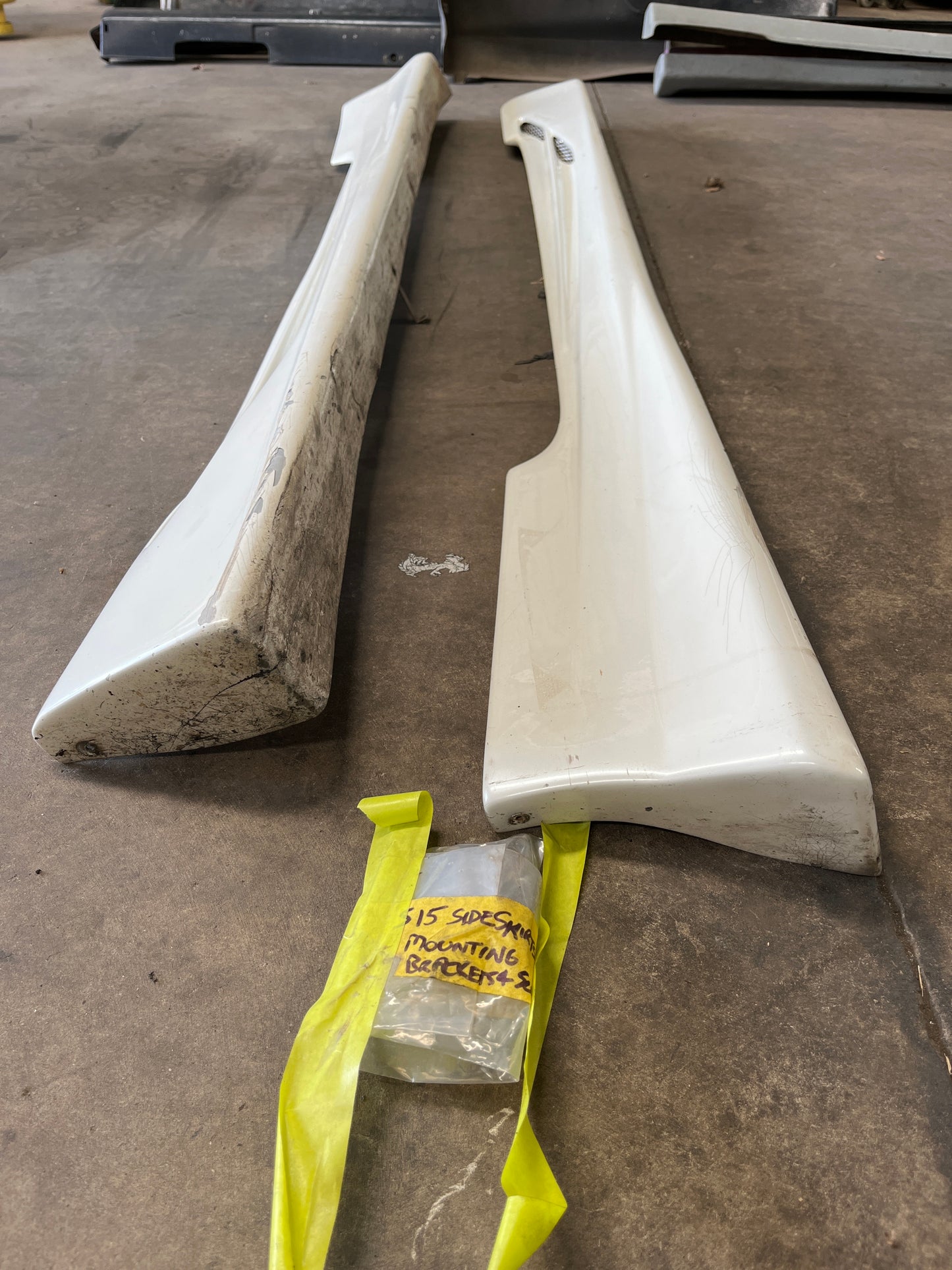 Aftermarket S15 Fibreglass TRIAL Side Skirts Pair With Mounting Brackets