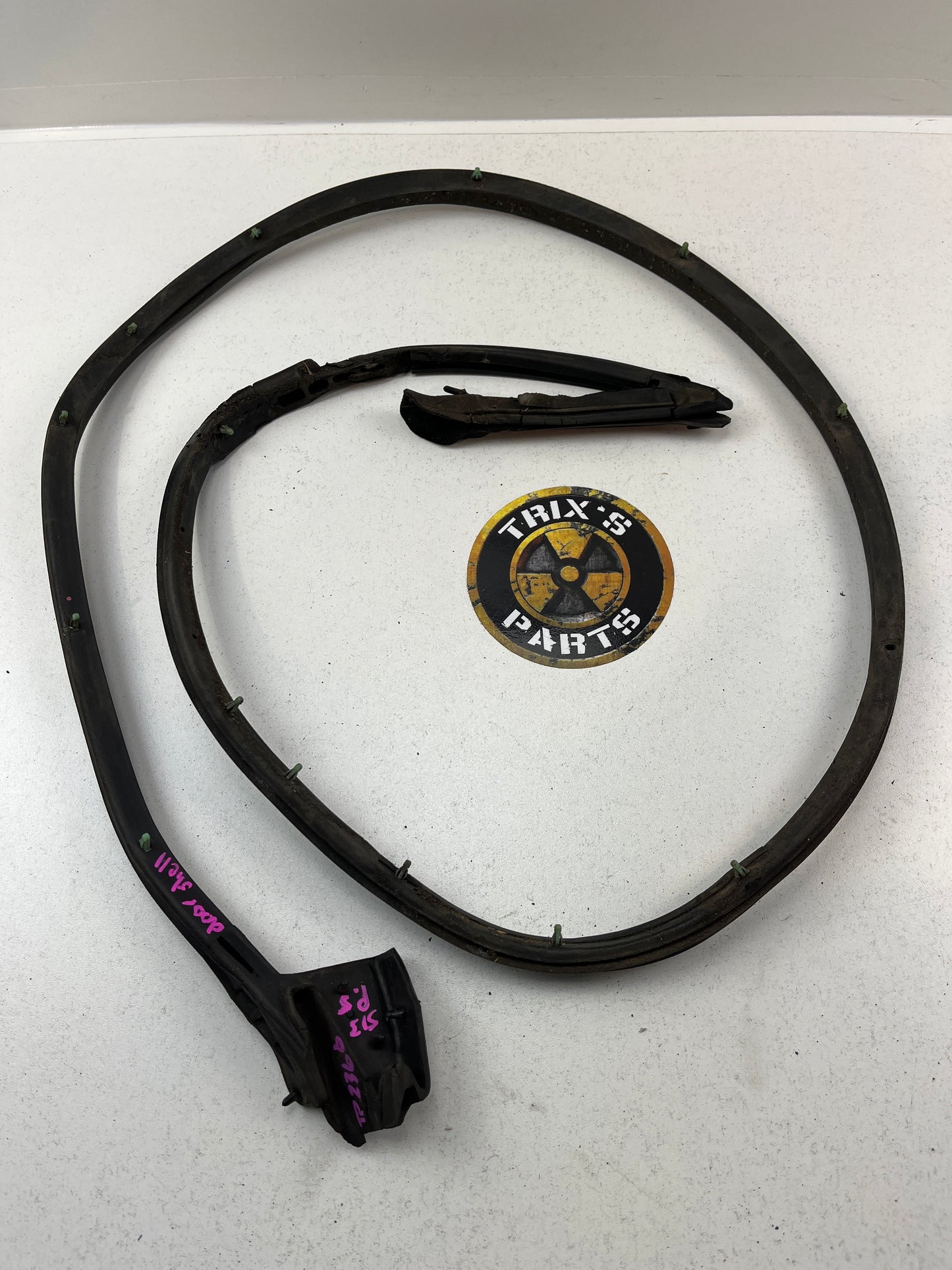 Used Passenger Side Door Shell Rubber (Split) and Clips For S13 Silvia