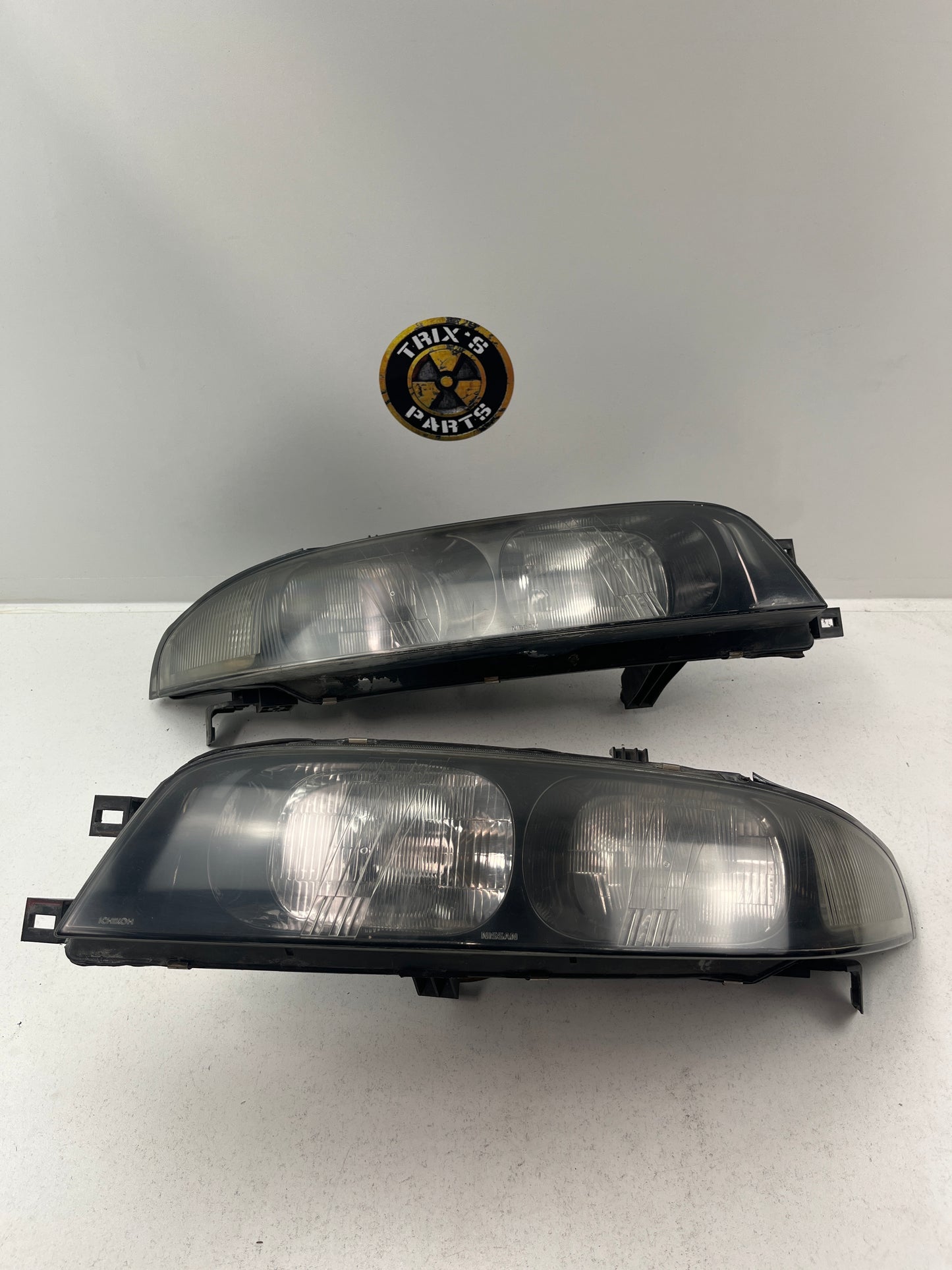 Standard Headlights Pair To Suit Nissan R33 S1 Skyline Coupe, Excellent Condition