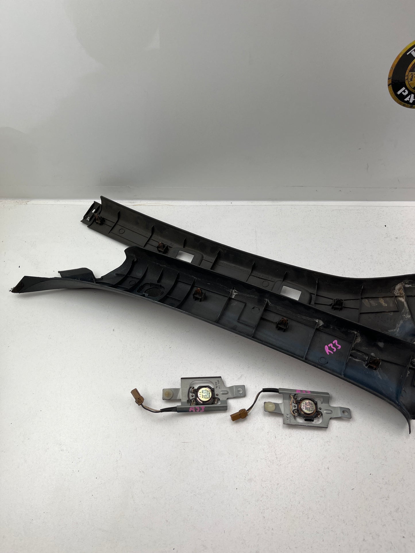 RARE Factory Option A Pillar Trim with Factory Tweeters Pair R33 Skyline Coupe, Mint Condition - Grade A