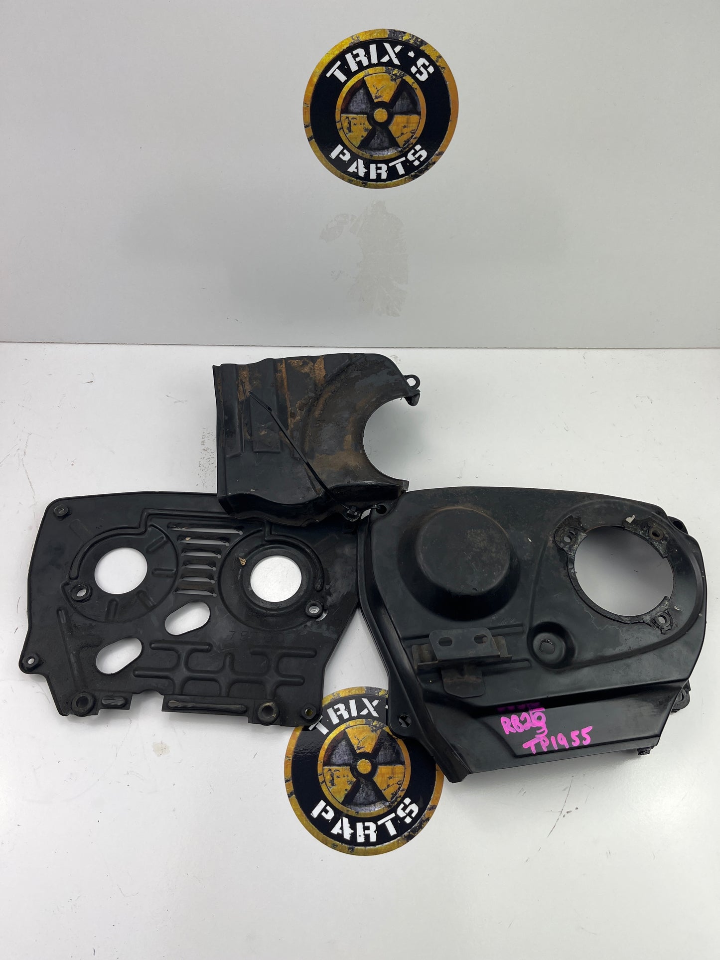 RB25 Set of Timing Cover Backing Plate, Front Cover And Lower Cover