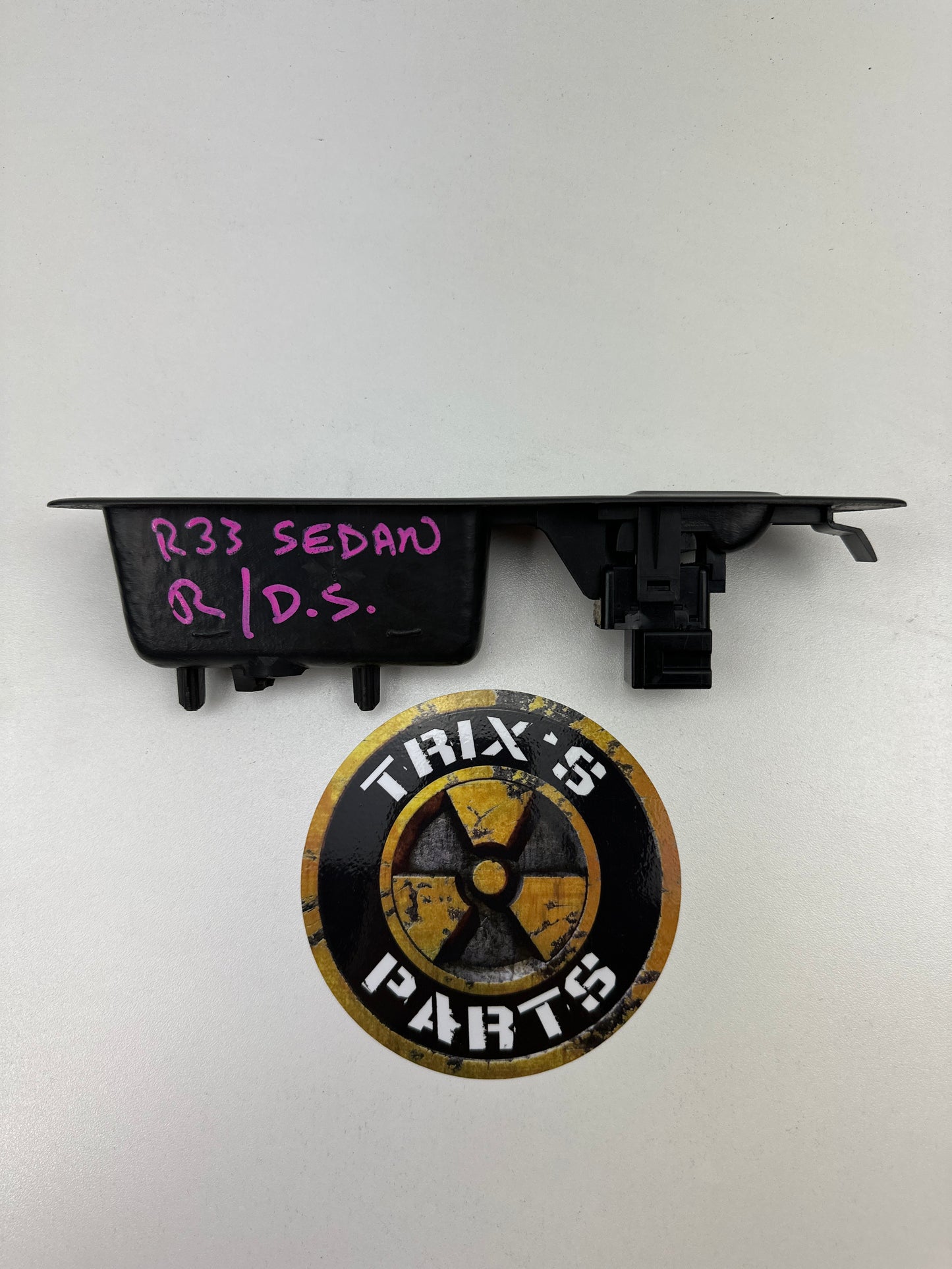 R33 Sedan Rear Window Switch and Trim Driver Side, Grade C